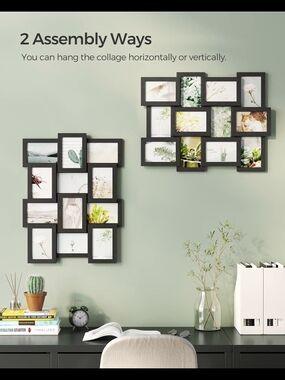 Set of 12 Black Ink Collage Picture Frames - Size 4x6  - New